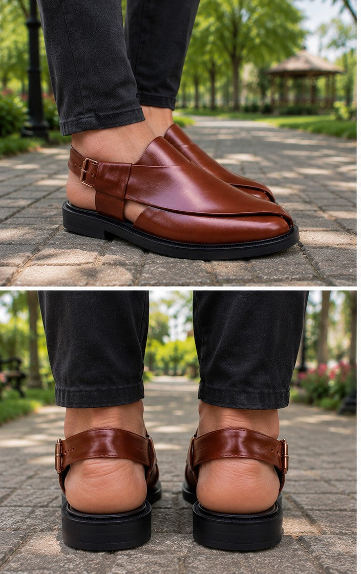Peshawari Chappal for Men's - BROWN