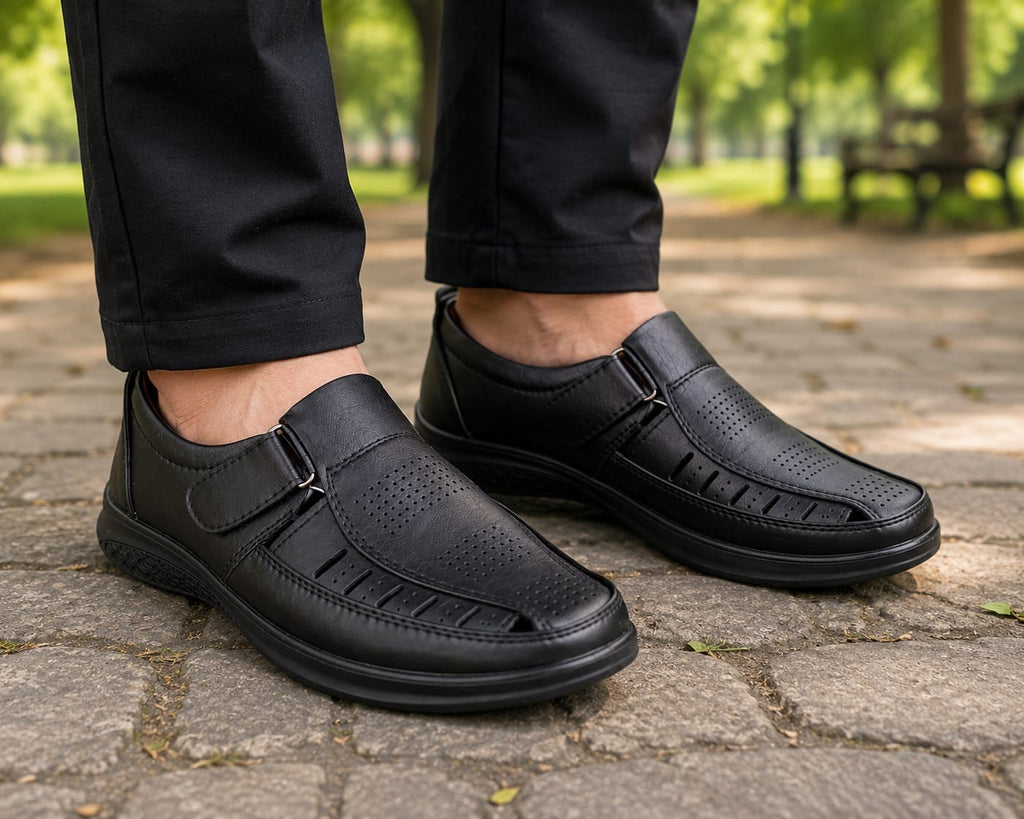 Ultra Soft and Comfortable shoes for Men's ( TPR-110 ) - BLACK